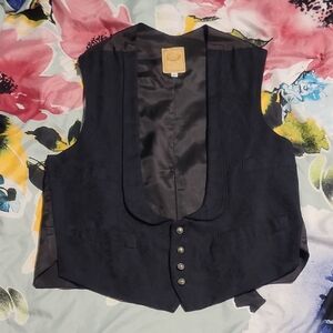 Mens Black Buttoned Vest